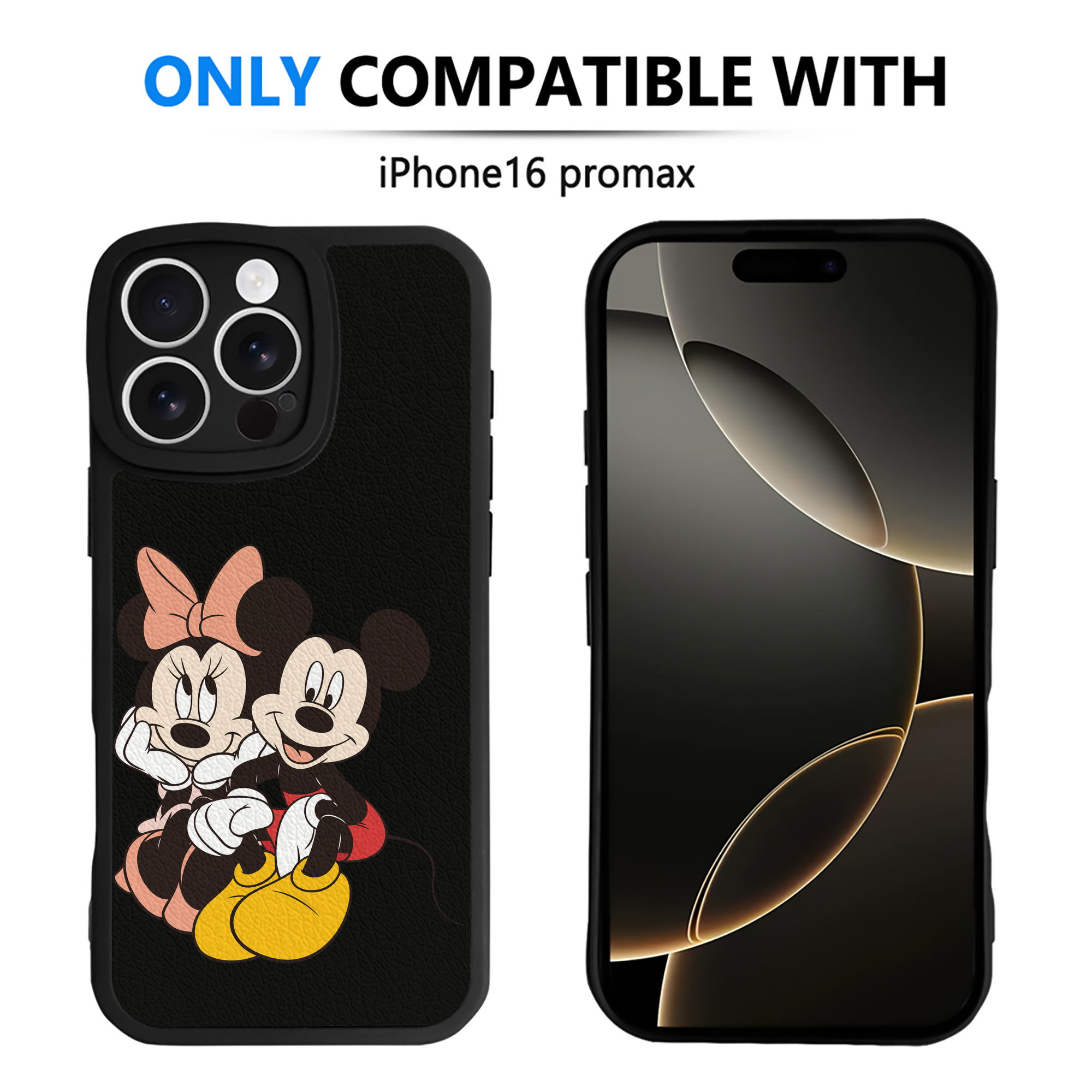 （画像用） ミッキーマウス Mickey Mouse 【iPhone 16シリーズ対応】シリコンスマホケース（レザー調） 材質：シリコン
